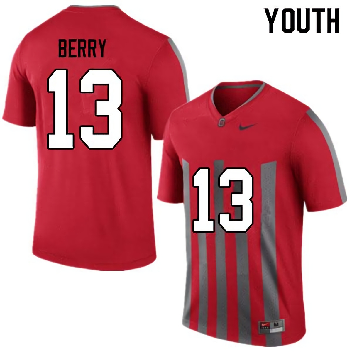 Rashod Berry Ohio State Buckeyes Youth NCAA #13 Nike Throwback Red College Stitched Football Jersey SRO5056JJ
